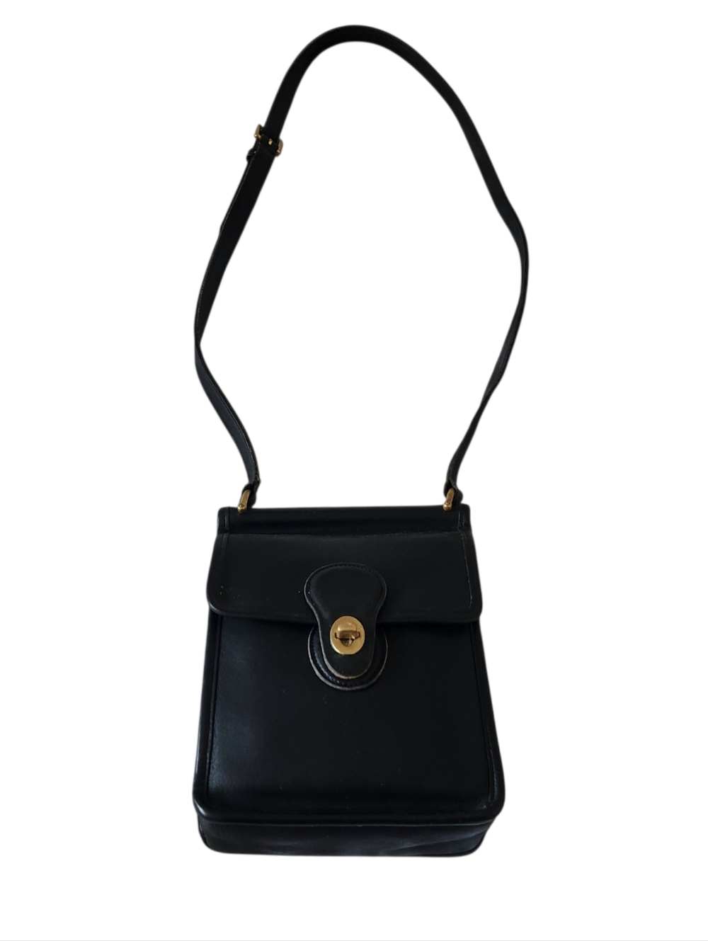 Vintage Coach Murphy Black Leather Turnlock Crossbody Bag 9930